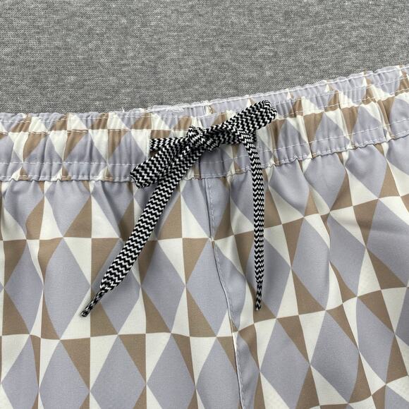 Open Edit Nordstrom Mens XL Recycled Volley Swim Trunks 4" Purple Diamond Grid - Picture 11 of 16